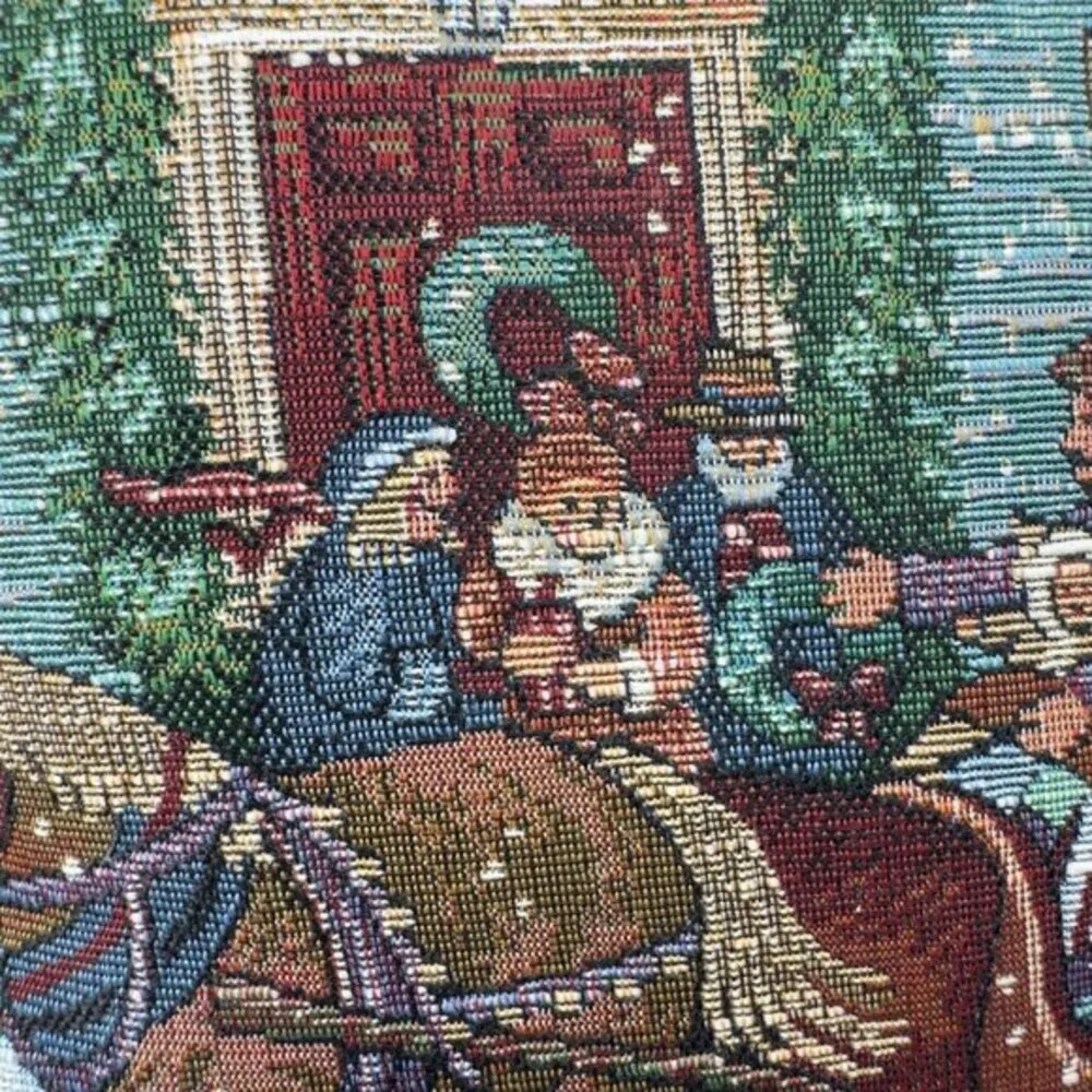 Reed Throw‎ Pillow Victorian Sleigh Family Winter Scene Christmas 12 By 11 Wide